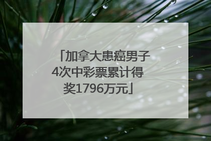 加拿大患癌男子4次中彩票累计得奖1796万元