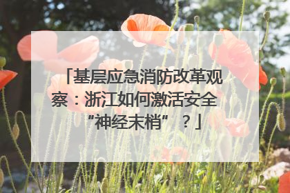 基层应急消防改革观察：浙江如何激活安全“神经末梢”？