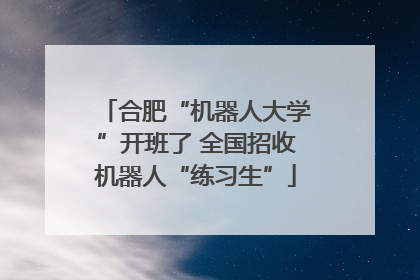 合肥“机器人大学”开班了 全国招收机器人“练习生”