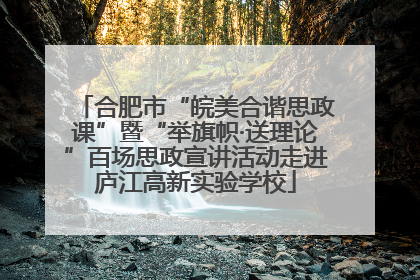 合肥市“皖美合谐思政课”暨“举旗帜·送理论”百场思政宣讲活动走进庐江高新实验学校