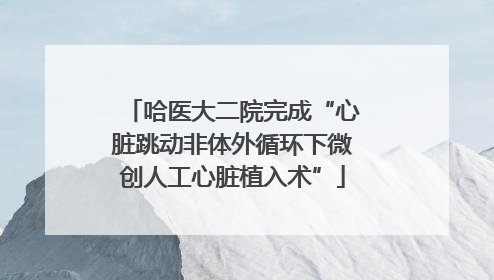 哈医大二院完成“心脏跳动非体外循环下微创人工心脏植入术”