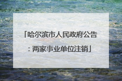 哈尔滨市人民政府公告：两家事业单位注销