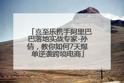 喜至乐携手阿里巴巴落地实战专家-孙倩，教你如何7天爆单逆袭跨境电商