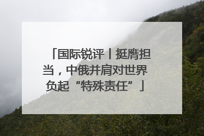 国际锐评丨挺膺担当，中俄并肩对世界负起“特殊责任”