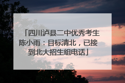 四川泸县二中优秀考生陈小雨：目标清北，已接到北大招生组电话