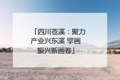 四川苍溪：聚力产业兴东溪 擘画振兴新画卷