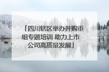 四川辖区举办并购重组专题培训 助力上市公司高质量发展