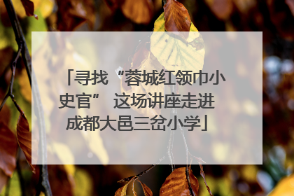 寻找“蓉城红领巾小史官” 这场讲座走进成都大邑三岔小学