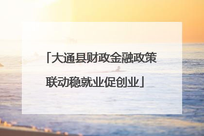 大通县财政金融政策联动稳就业促创业