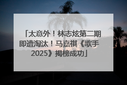 太意外！林志炫第二期即遭淘汰！马嘉祺《歌手2025》揭榜成功