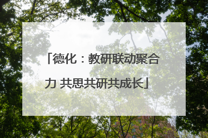 德化：教研联动聚合力 共思共研共成长