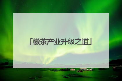 徽茶产业升级之道