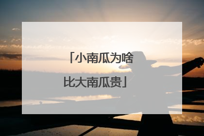 小南瓜为啥比大南瓜贵