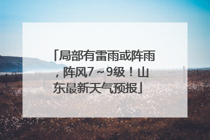 局部有雷雨或阵雨，阵风7～9级！山东最新天气预报