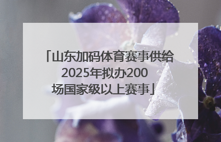山东加码体育赛事供给 2025年拟办200场国家级以上赛事