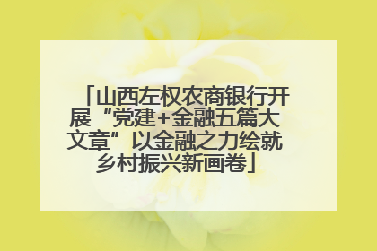 山西左权农商银行开展“党建+金融五篇大文章”以金融之力绘就乡村振兴新画卷