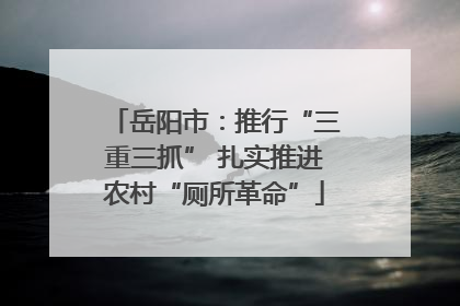 岳阳市：推行“三重三抓” 扎实推进农村“厕所革命”