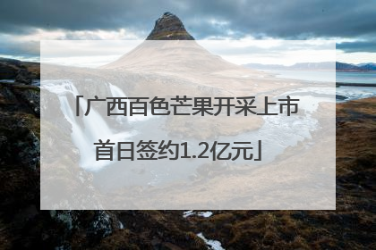 广西百色芒果开采上市 首日签约1.2亿元