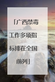 广西禁毒工作多项指标排在全国前列