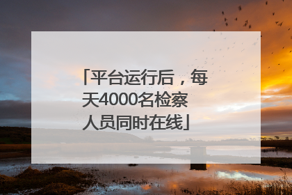 平台运行后，每天4000名检察人员同时在线