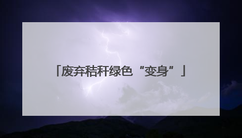 废弃秸秆绿色“变身”