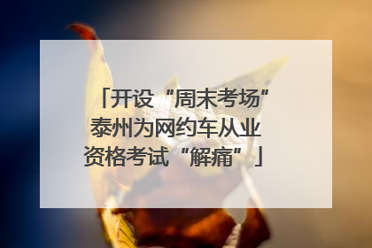 开设“周末考场” 泰州为网约车从业资格考试“解痛”