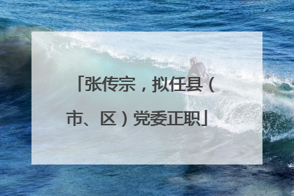 张传宗，拟任县（市、区）党委正职