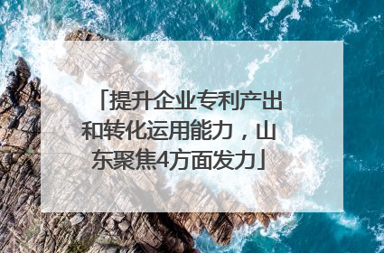 提升企业专利产出和转化运用能力，山东聚焦4方面发力