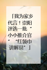 我为家乡代言！崇阳评选一批“小小推介官”“红领巾讲解员”