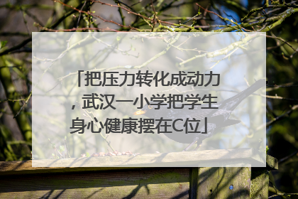 把压力转化成动力，武汉一小学把学生身心健康摆在C位