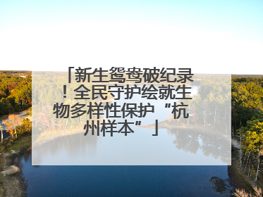 新生鸳鸯破纪录！全民守护绘就生物多样性保护“杭州样本”