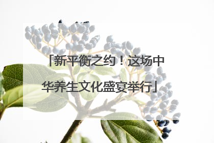 新平衡之约！这场中华养生文化盛宴举行