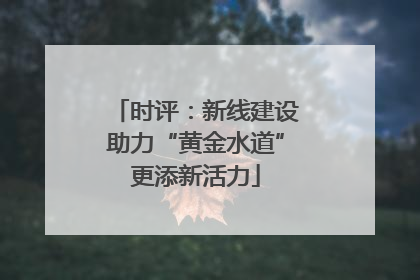 时评：新线建设助力“黄金水道”更添新活力