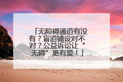 无障碍通道有没有？盲道铺设对不对？公益诉讼让“无碍”更有爱！