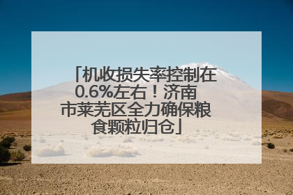 机收损失率控制在0.6%左右！济南市莱芜区全力确保粮食颗粒归仓