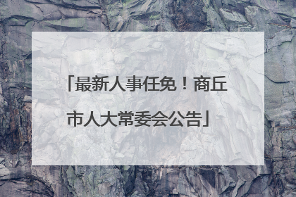 最新人事任免！商丘市人大常委会公告