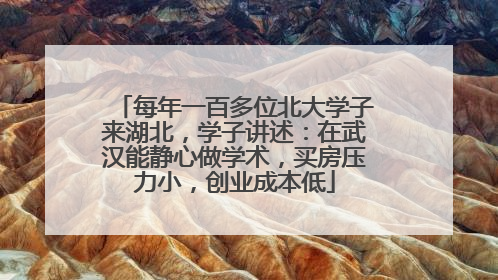 每年一百多位北大学子来湖北，学子讲述：在武汉能静心做学术，买房压力小，创业成本低