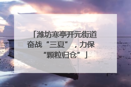 潍坊寒亭开元街道奋战“三夏”，力保“颗粒归仓”