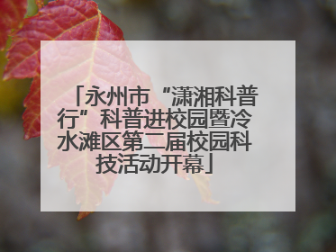 永州市“潇湘科普行”科普进校园暨冷水滩区第二届校园科技活动开幕