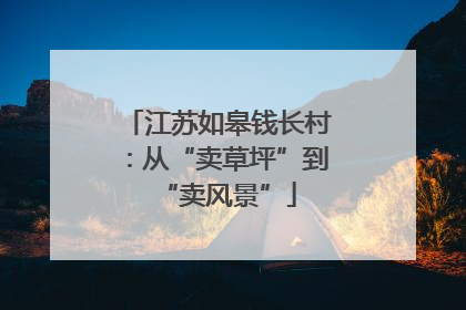 江苏如皋钱长村：从“卖草坪”到“卖风景”
