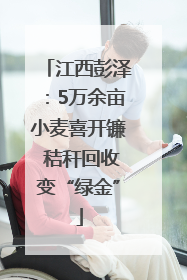 江西彭泽：5万余亩小麦喜开镰 秸秆回收变“绿金”