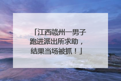 江西赣州一男子跑进派出所求助，结果当场被抓！