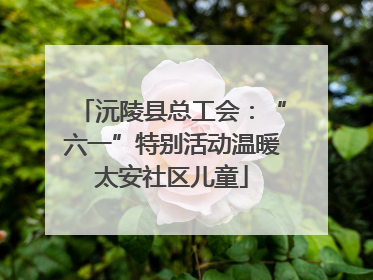沅陵县总工会：“六一”特别活动温暖太安社区儿童