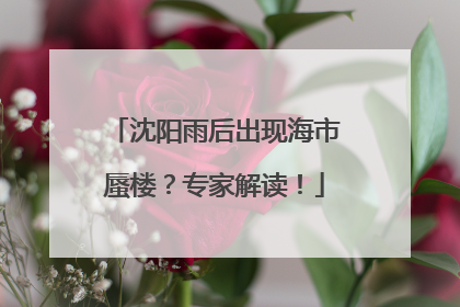 沈阳雨后出现海市蜃楼？专家解读！