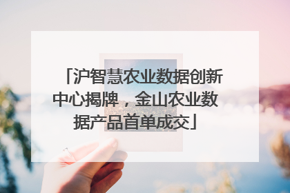 沪智慧农业数据创新中心揭牌，金山农业数据产品首单成交