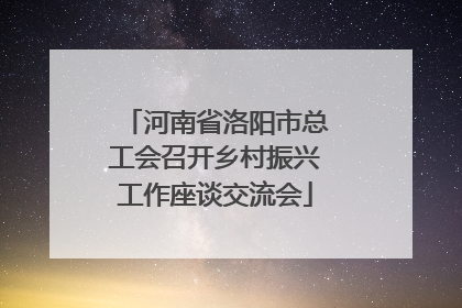 河南省洛阳市总工会召开乡村振兴工作座谈交流会