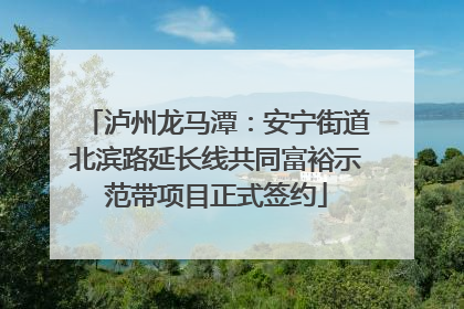 泸州龙马潭：安宁街道北滨路延长线共同富裕示范带项目正式签约