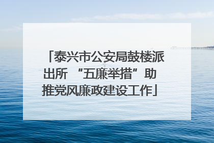 泰兴市公安局鼓楼派出所 “五廉举措”助推党风廉政建设工作
