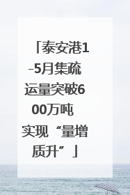 泰安港1-5月集疏运量突破600万吨 实现“量增质升”