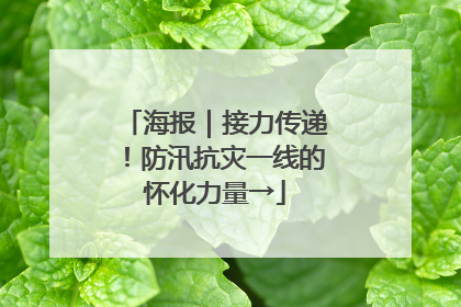 海报｜接力传递！防汛抗灾一线的怀化力量→